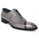 Duca Di Matiste "Torre" Grey/Black Genuine Italian Calf Leather Lace-Up Dress Shoes.